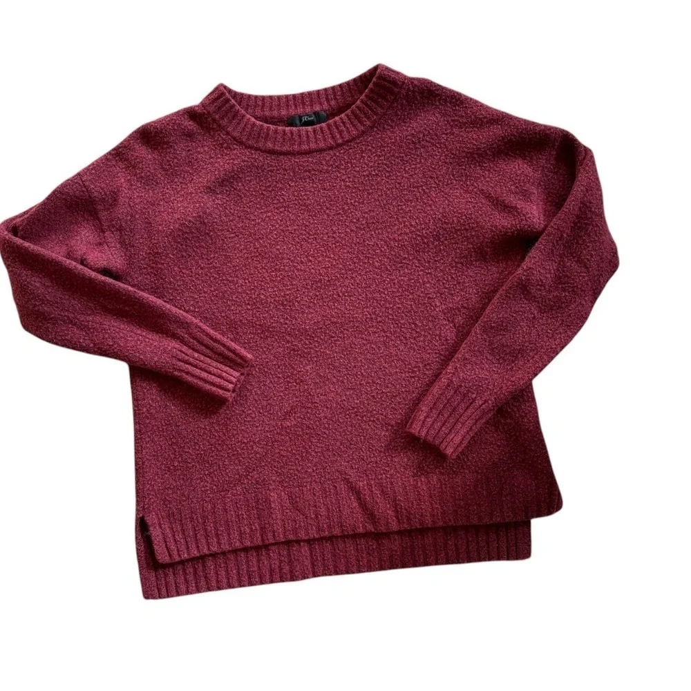 J. Crew Black Label Alpaca/Wool Crewneck Over Size Sweater Sz XS Brick Red Cozy